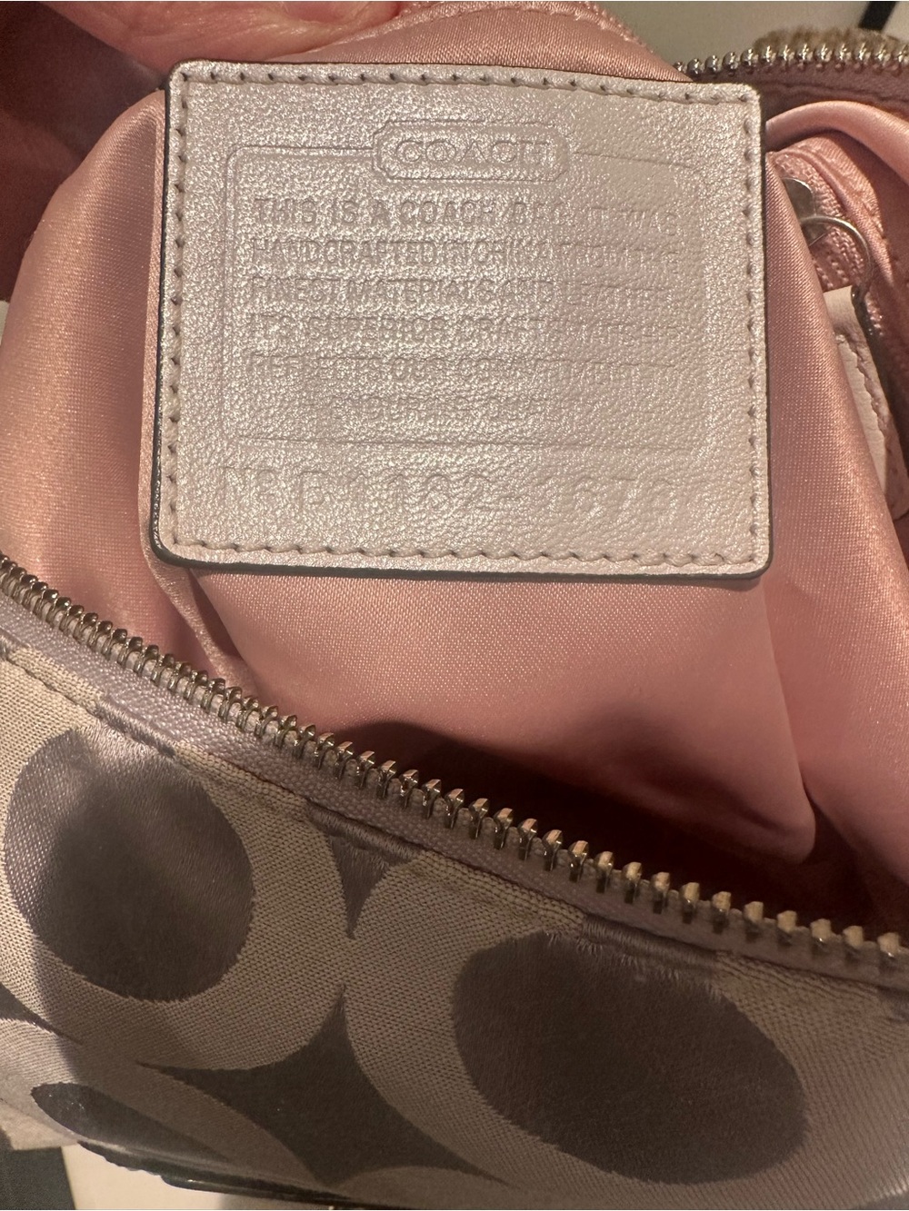 Coach Kristin Optic Light Grey Signature Hobo Bag with Removable Strap & 2 tags - Picture 12 of 15